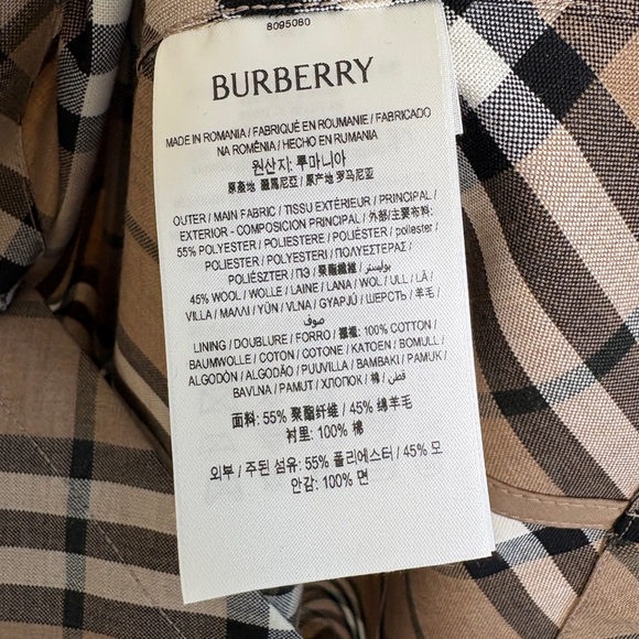 Burberry Tan Checked Woven Belted Mini Shirt Dress US 6 - Picture 6 of 6